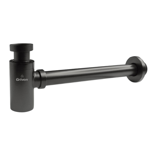 Trampa para Lavamanos con acabado Negro Mate - 33CM