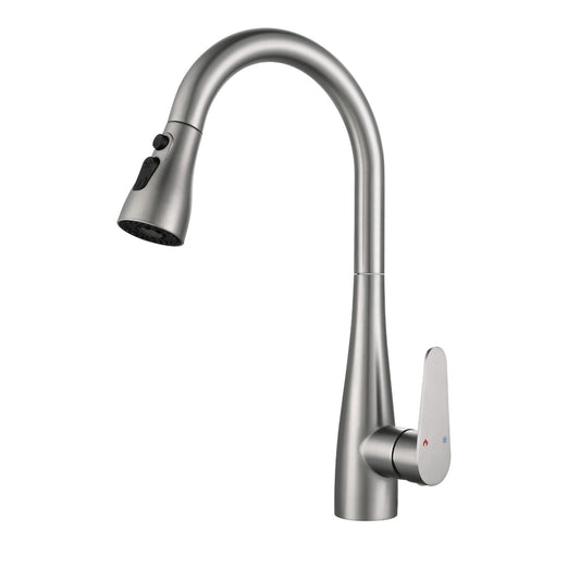 Grifo Monomando GASCO para Fregadero con Cuello Extensible - Acabado Gris Satinado