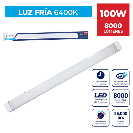 Lampara LED Lineal de 100W con Luz Blanca de 6,400K