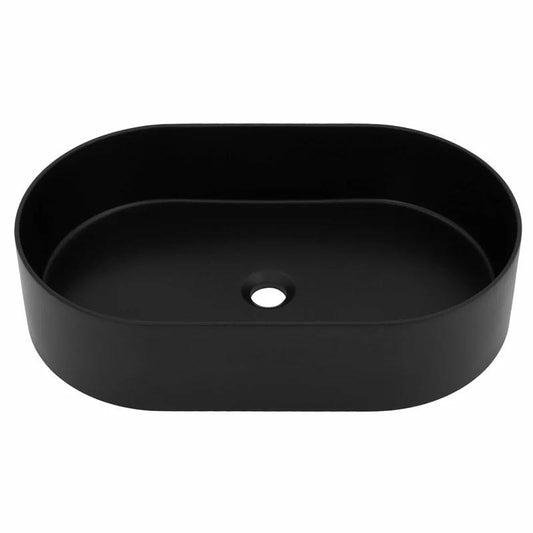 Lavamanos Tipo Bowl Cerámico Ovalado (61x38X12CM) con Acabado Negro