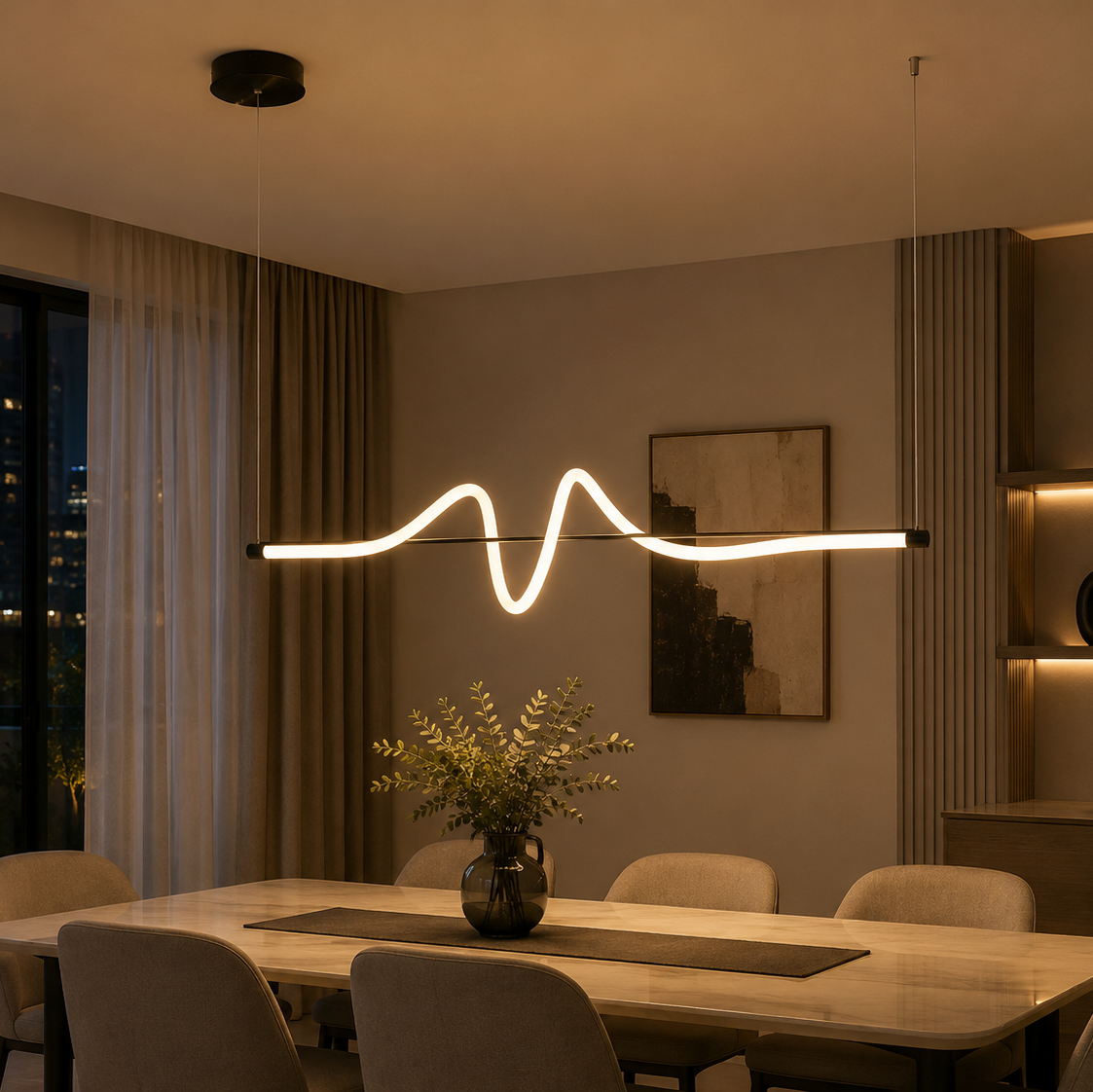 Lampara de Techo LED Dimmable Espiral 25W Acabado Negro / CCT (Luz Blanca, Luz Intermedia y Luz Calida)