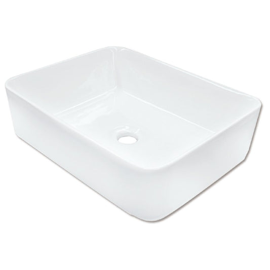 Lavamanos Tipo Bowl Cerámico Rectangular (47x37CM) con Acabado Blanco
