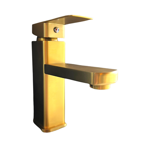 Grifo lavabo alto dorado CIS Serie Plenum. Monomando lavabo alto