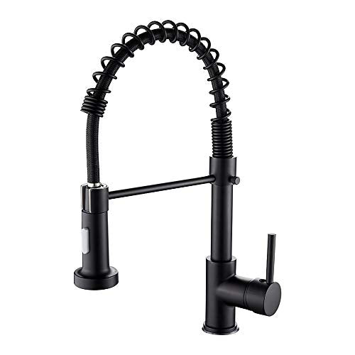 Grifo Monomando para Fregadero en Negro Mate - Acero Inoxidable 304