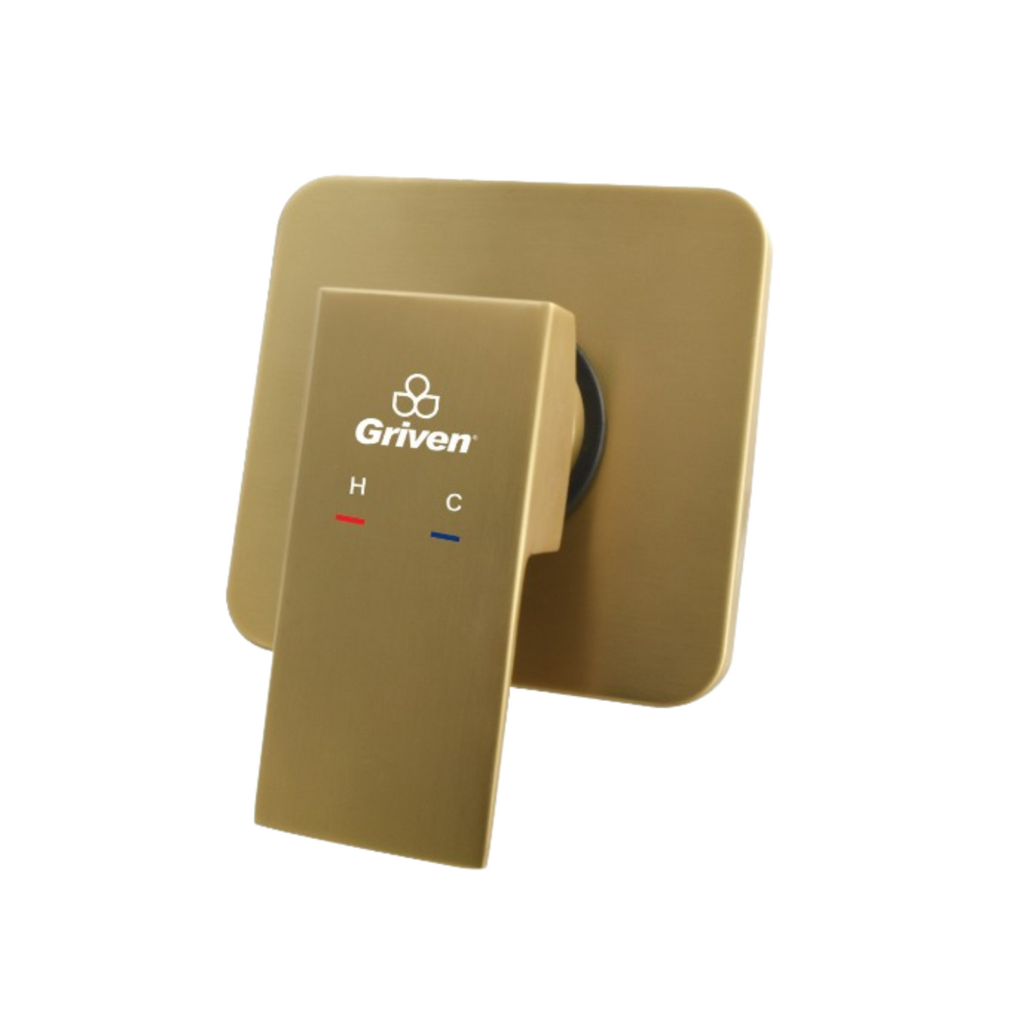 Monomando Mezclador para Ducha Cuadrado en Acero Inoxidable - Acabado Dorado