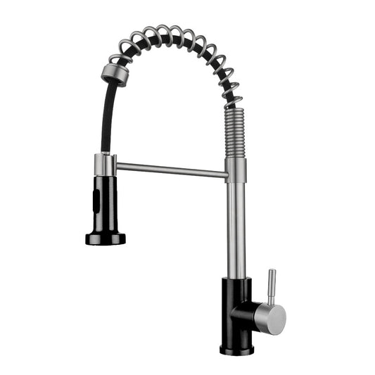 Grifo Monomando Extensible GASCO para Fregadero en Negro y Gris Mate - VERONA